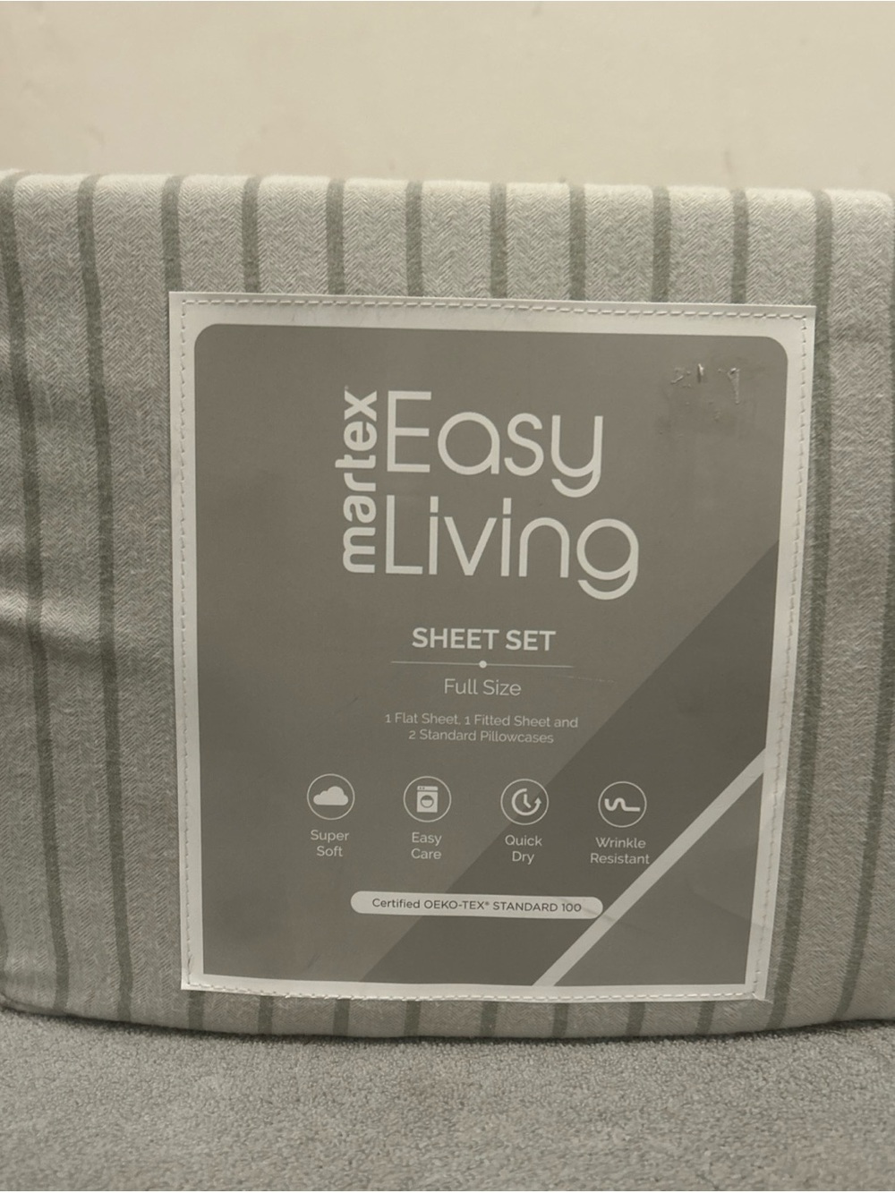Martex Easy Living Cationic Stripe Super Soft Sheet Set - Full Size